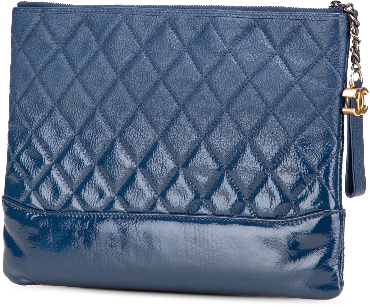 Chanel Medium Aged Calfskin Gabrielle O Case Clutch Blauw