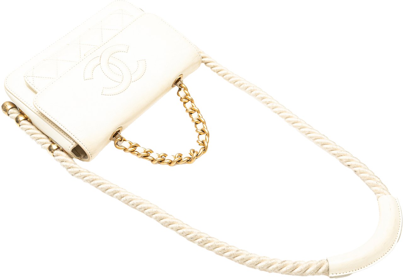 Chanel Crumpled Calfskin En Vogue Rope Flap Wit