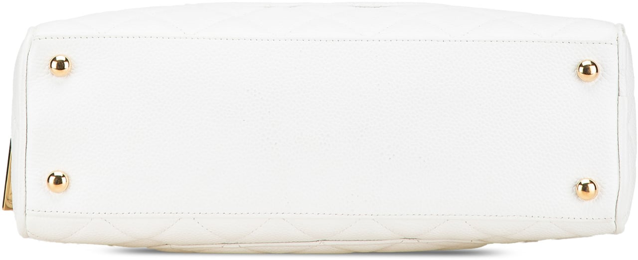 Chanel CC Quilted Caviar Bowling Bag Wit