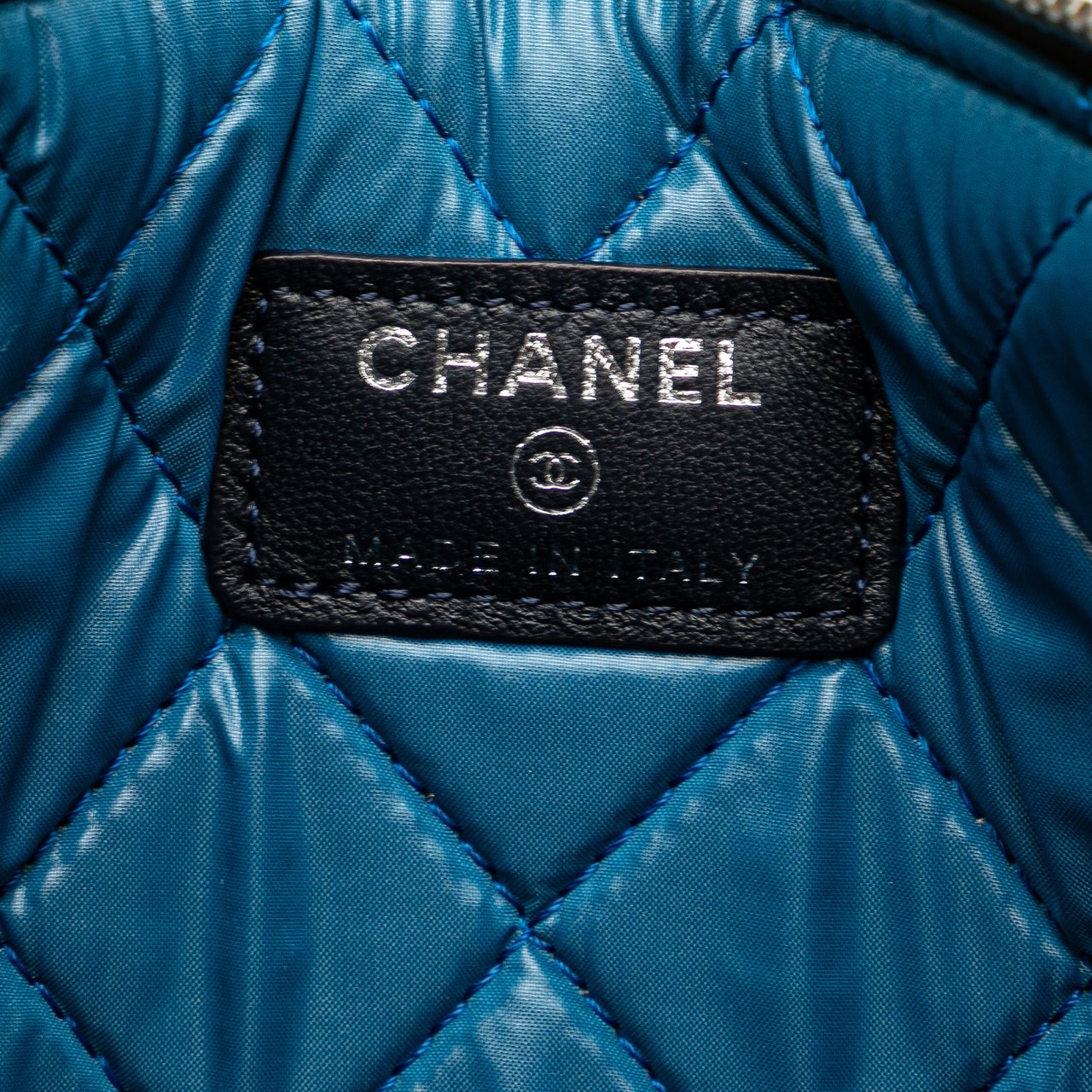 Chanel Paris Dubai Medium Printed Canvas Cosmetic Case Wit