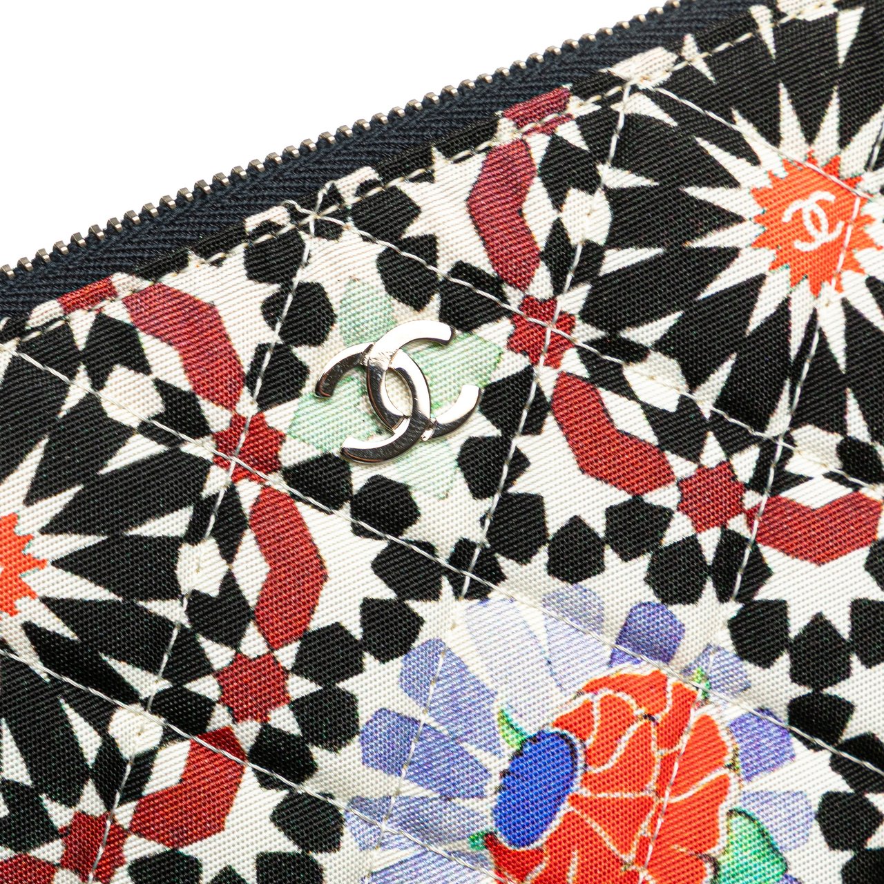 Chanel Paris Dubai Medium Printed Canvas Cosmetic Case Wit