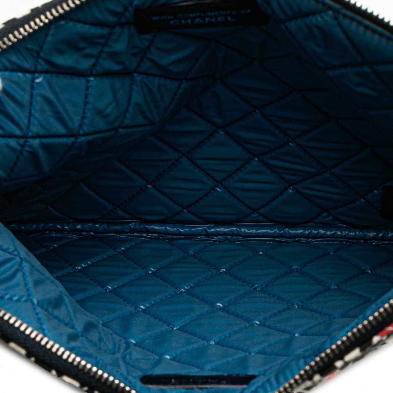 Chanel Paris Dubai Medium Printed Canvas Cosmetic Case Wit