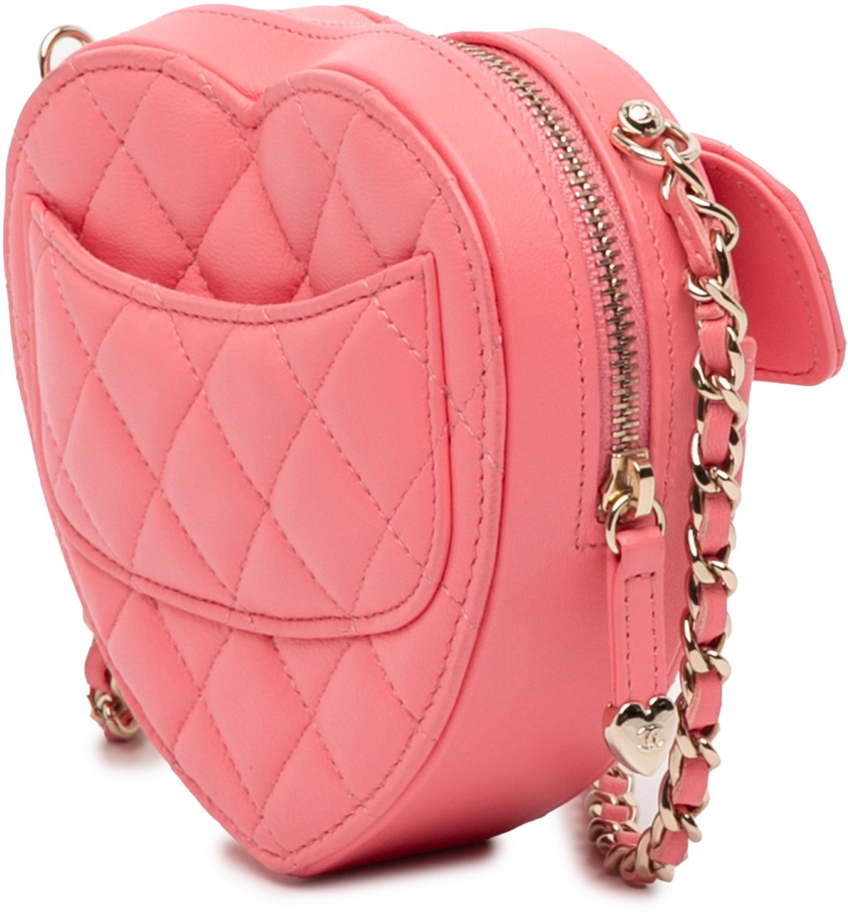 Chanel Mini Lambskin CC in Love Heart Crossbody Roze