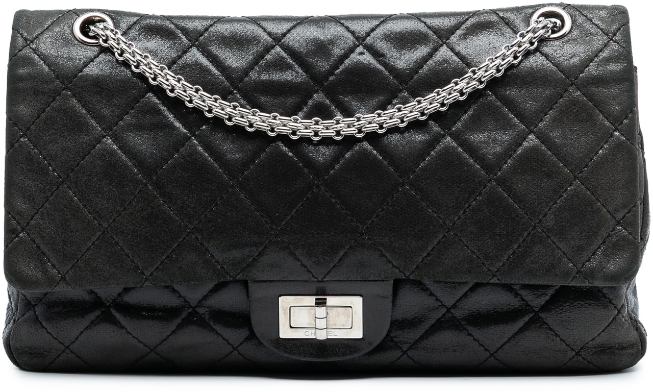 Chanel Iridescent Quilted Lambskin Reissue 2.55 Double Flap 227 Zwart