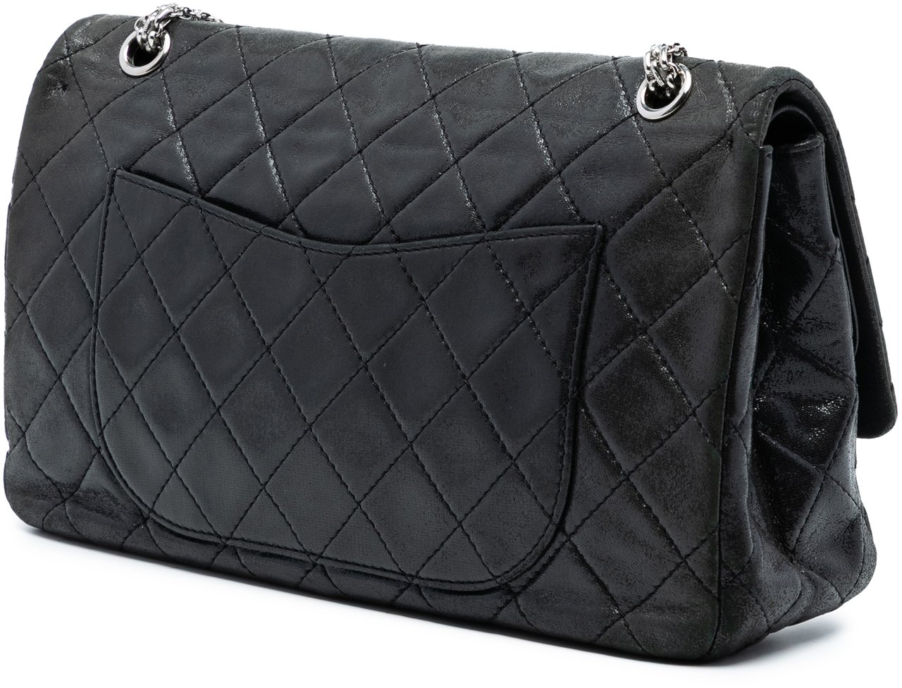 Chanel Iridescent Quilted Lambskin Reissue 2.55 Double Flap 227 Zwart