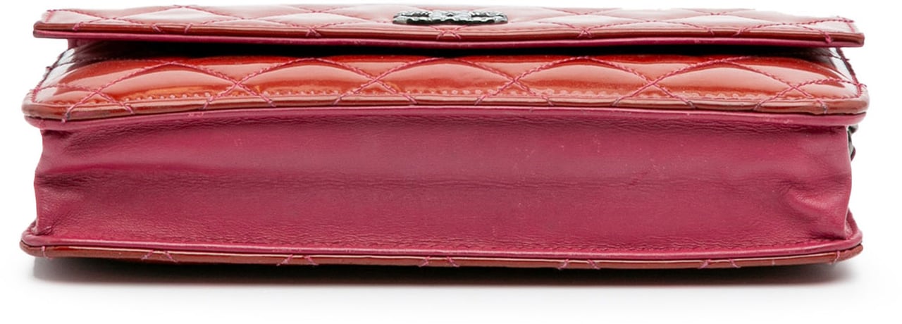 Chanel Quilted Patent Brilliant Wallet On Chain Rood