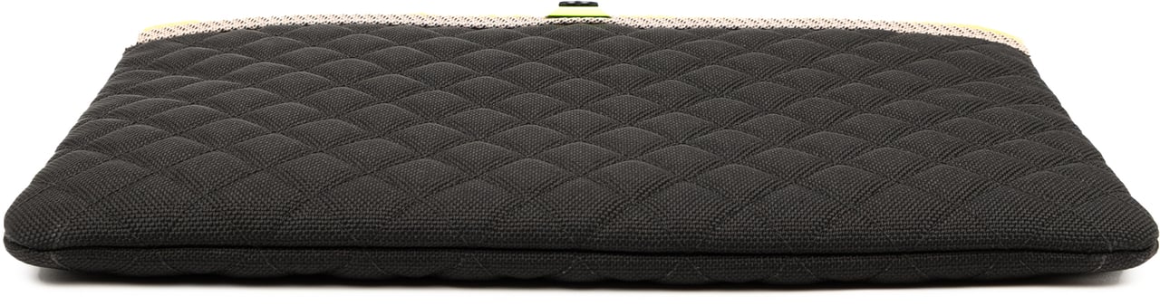 Chanel Large Quilted Nylon Fluo Boy O Case Clutch Zwart