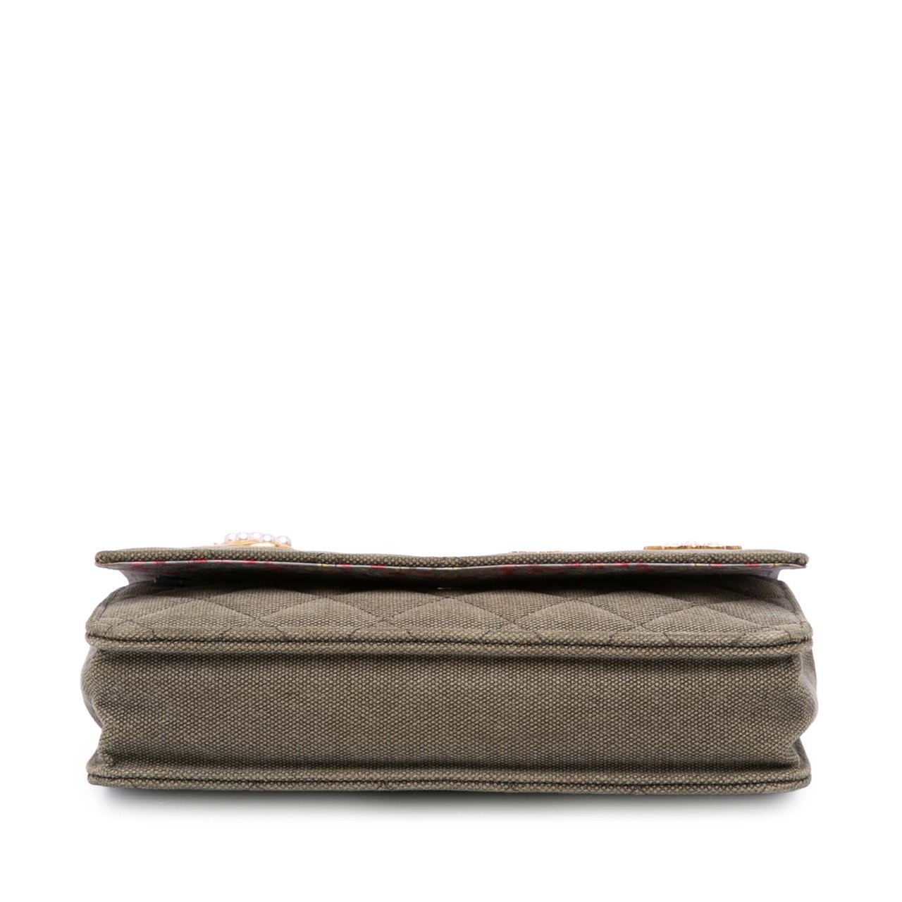 Chanel Quilted Canvas Coco Cuba Charms Wallet On Chain Bruin