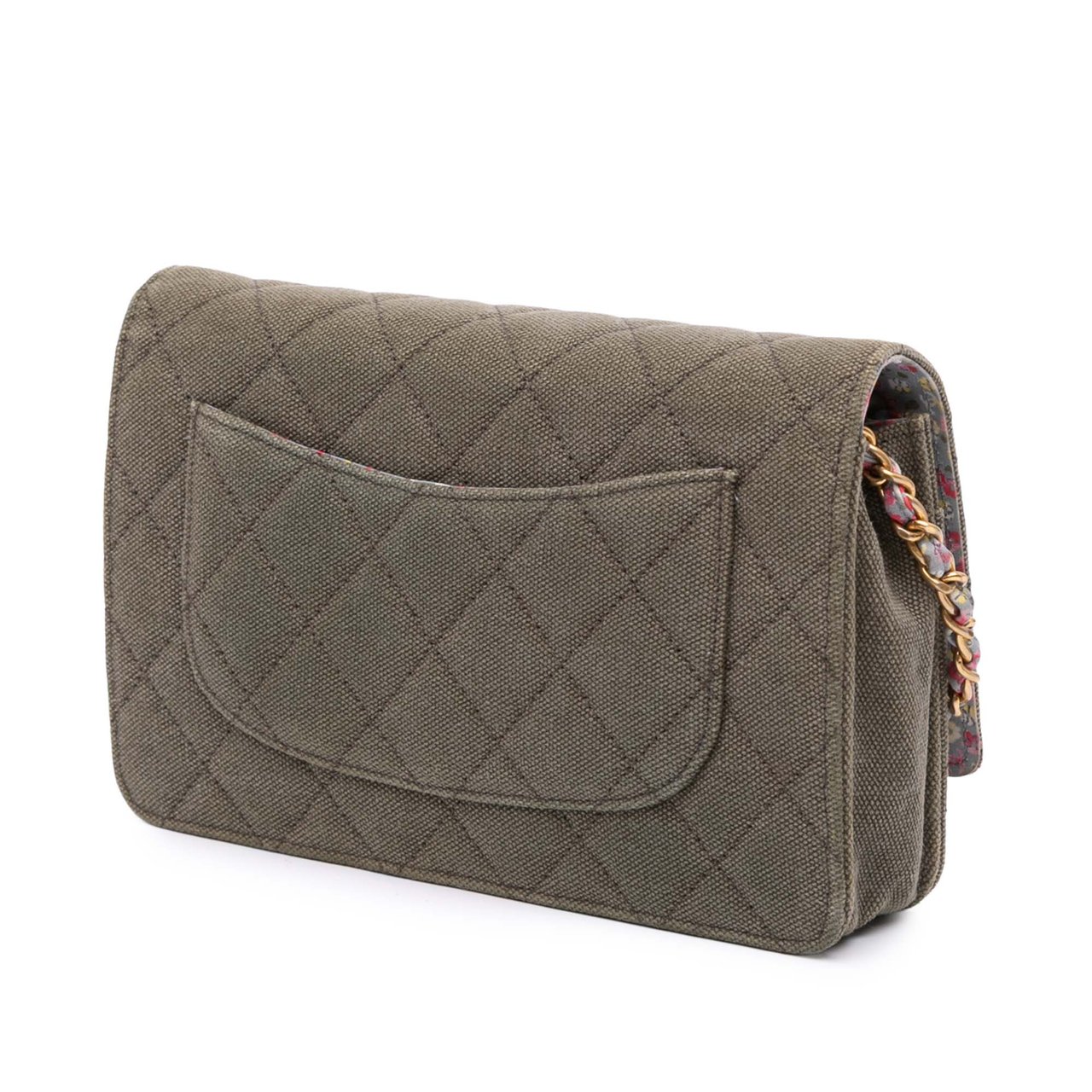 Chanel Quilted Canvas Coco Cuba Charms Wallet On Chain Bruin