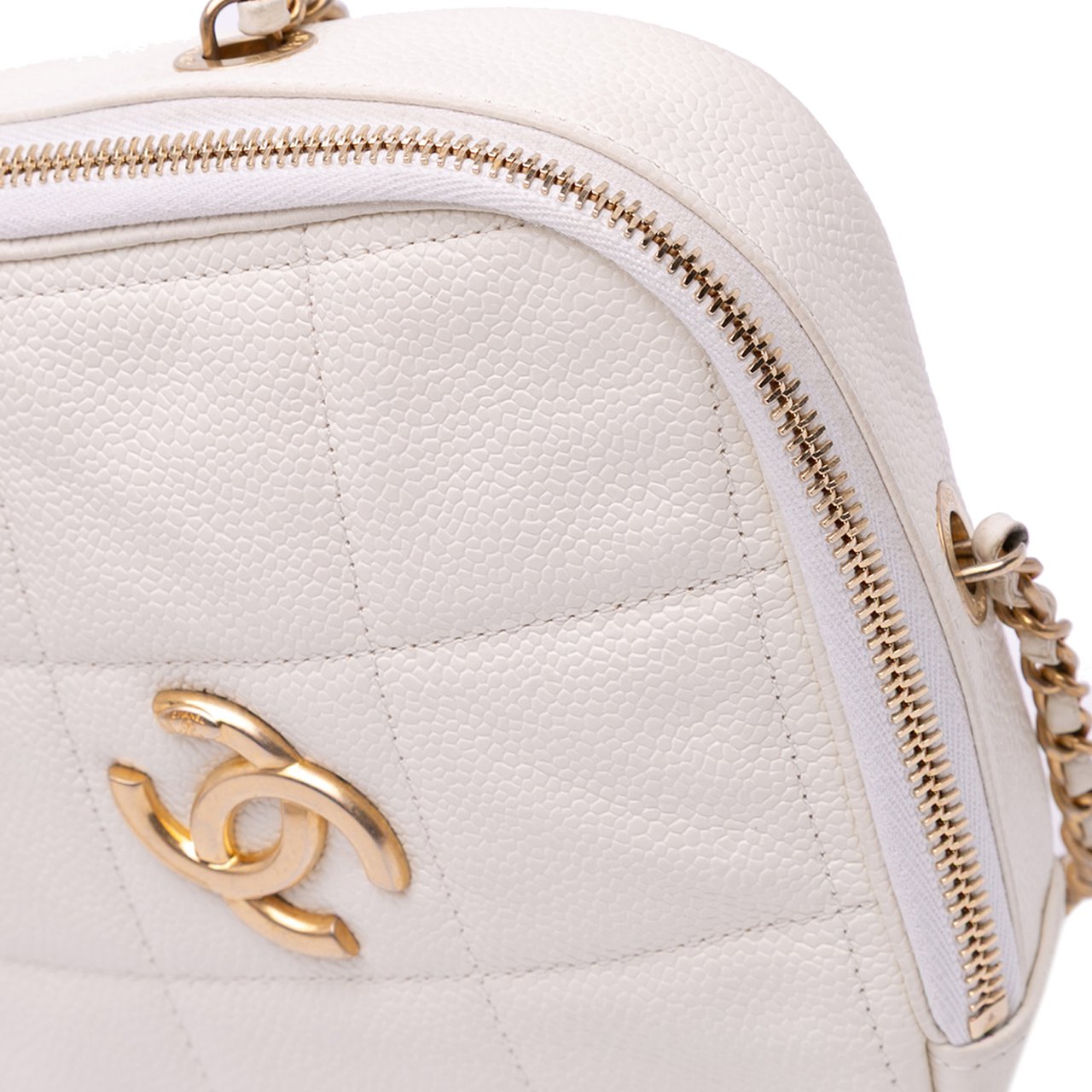 Chanel Quilted Caviar Diamond Clutch With Chain Wit