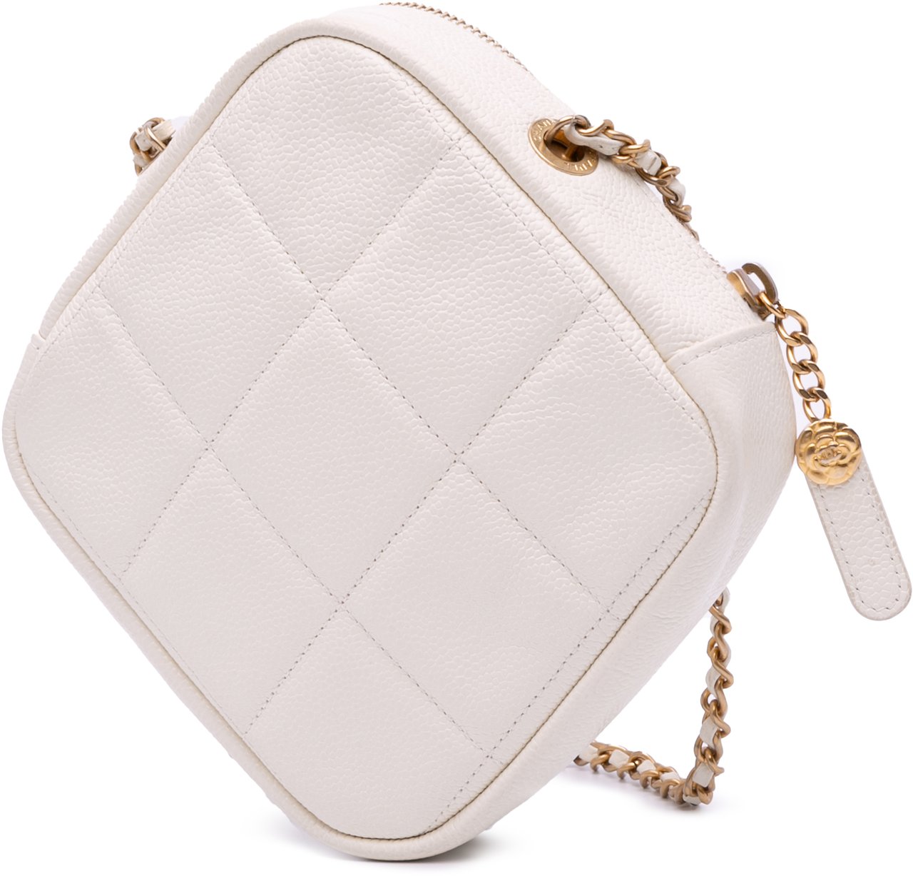 Chanel Quilted Caviar Diamond Clutch With Chain Wit