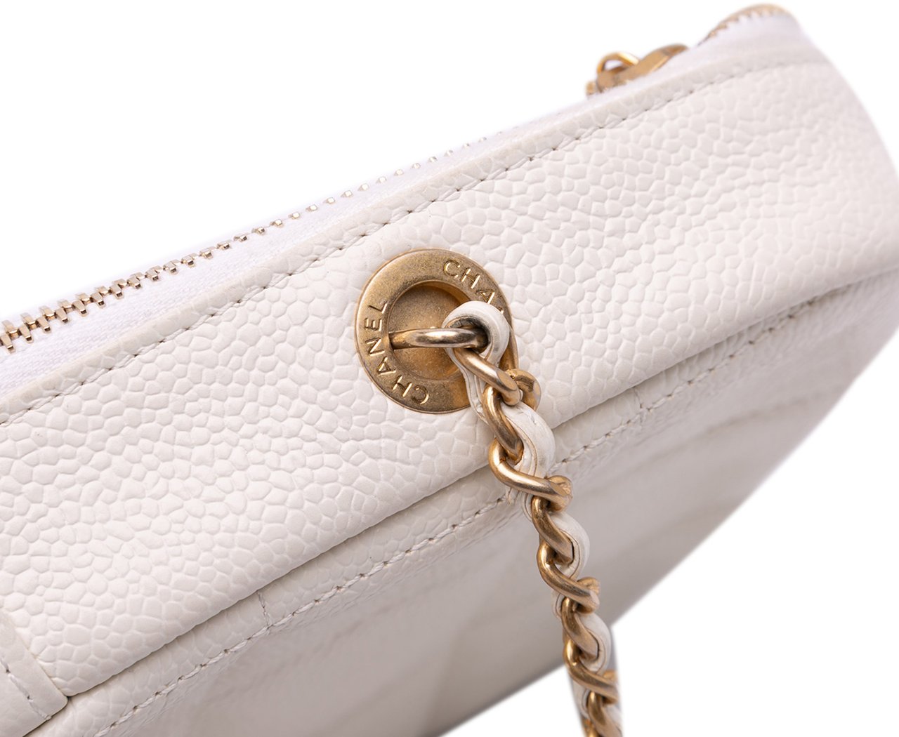 Chanel Quilted Caviar Diamond Clutch With Chain Wit