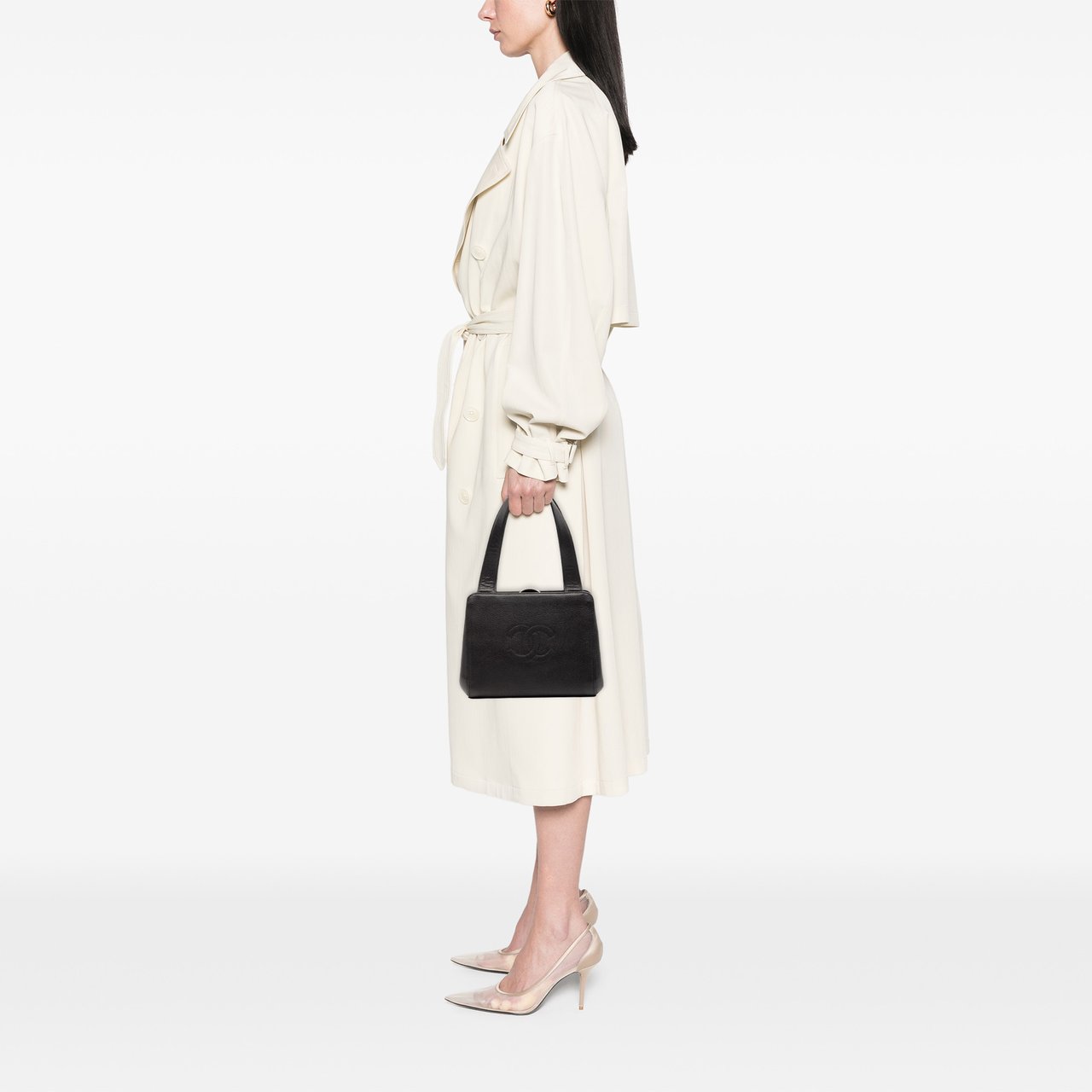 Chanel CC Calfskin Frame Handbag Zwart