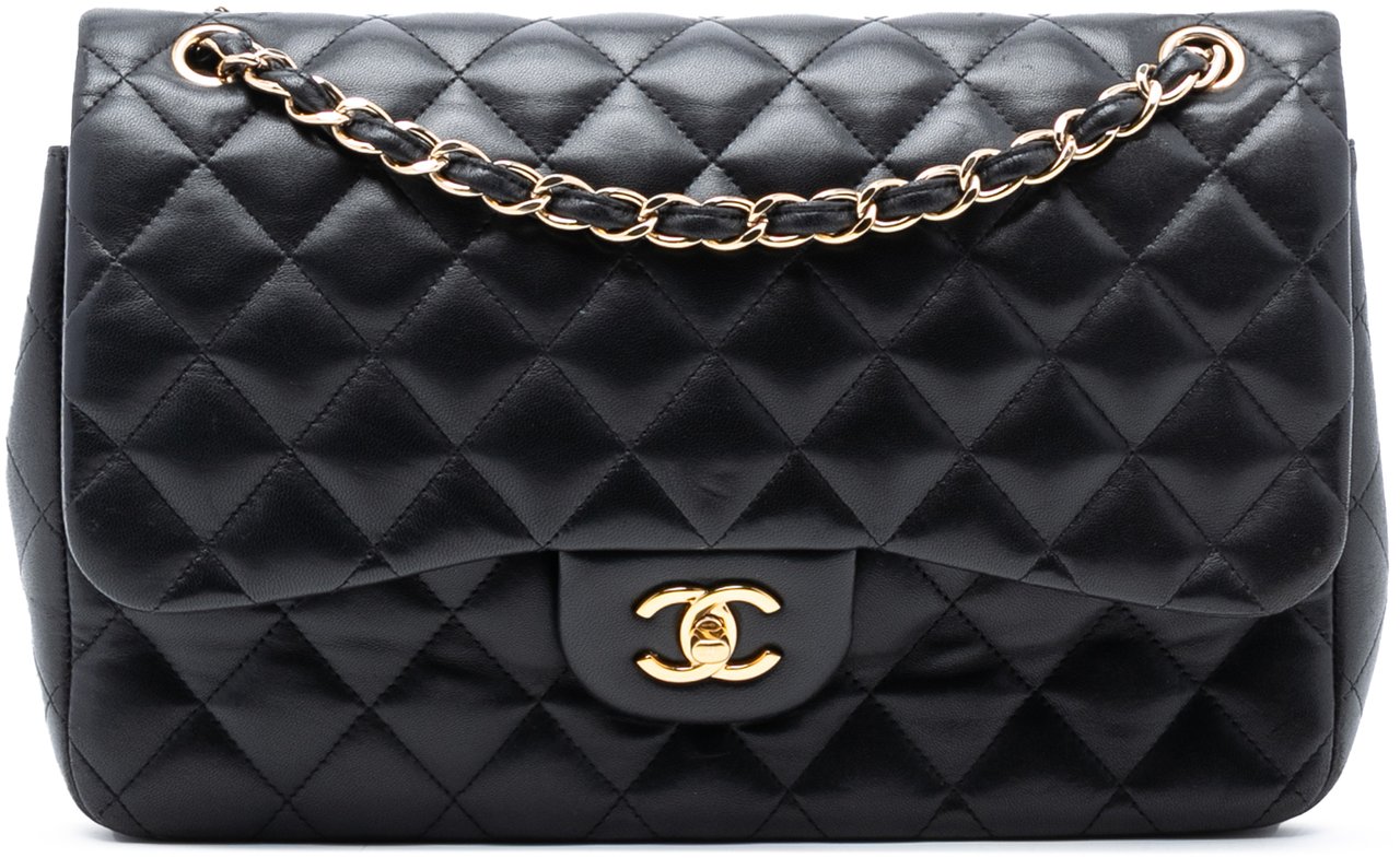 Chanel Jumbo Classic Lambskin Double Flap Zwart