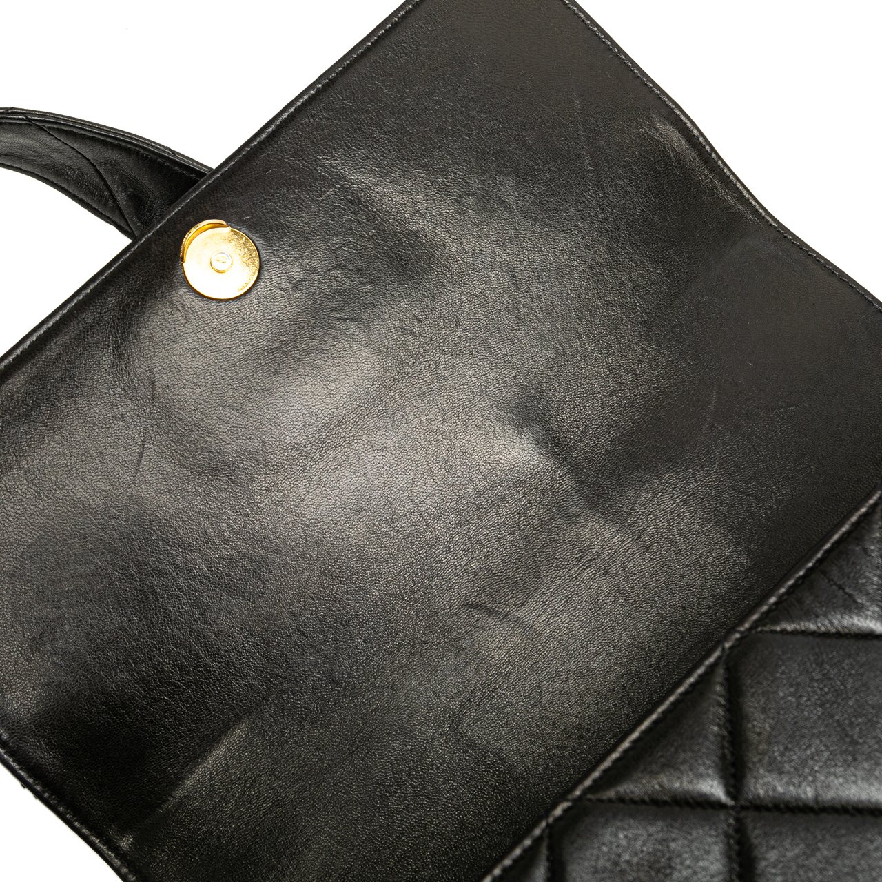 Chanel CC Quilted Lambskin Flap Zwart