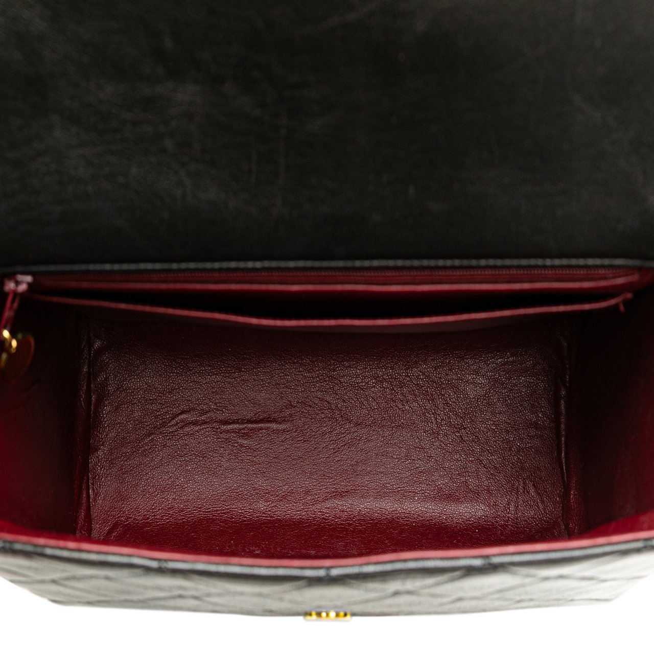 Chanel CC Quilted Lambskin Flap Zwart