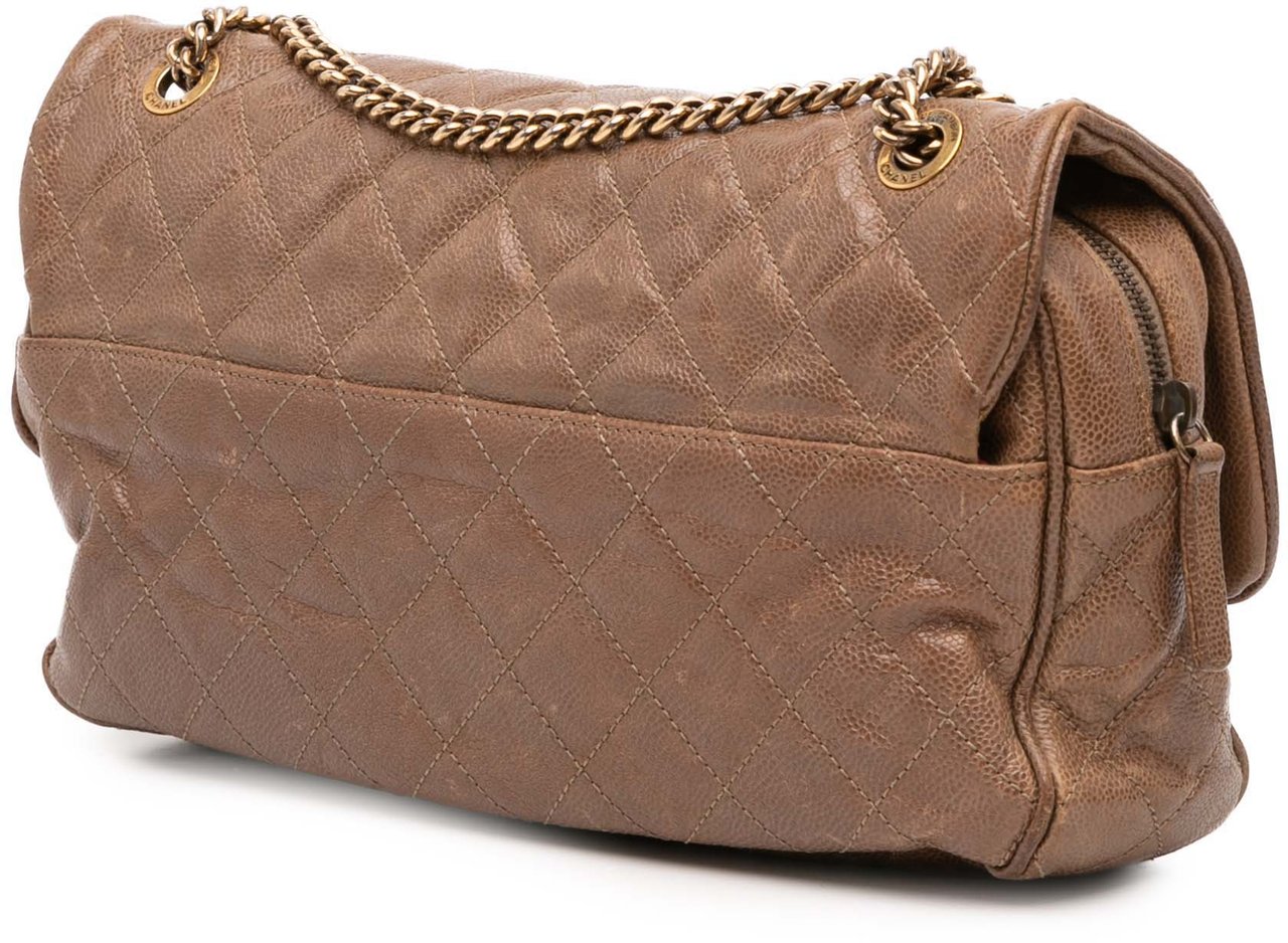 Chanel Large Quilted Caviar Shiva Flap Bruin