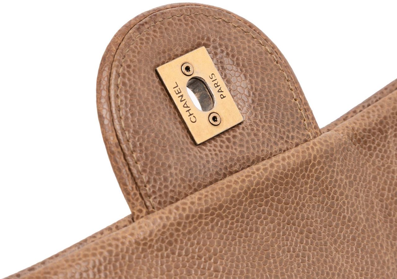 Chanel Large Quilted Caviar Shiva Flap Bruin