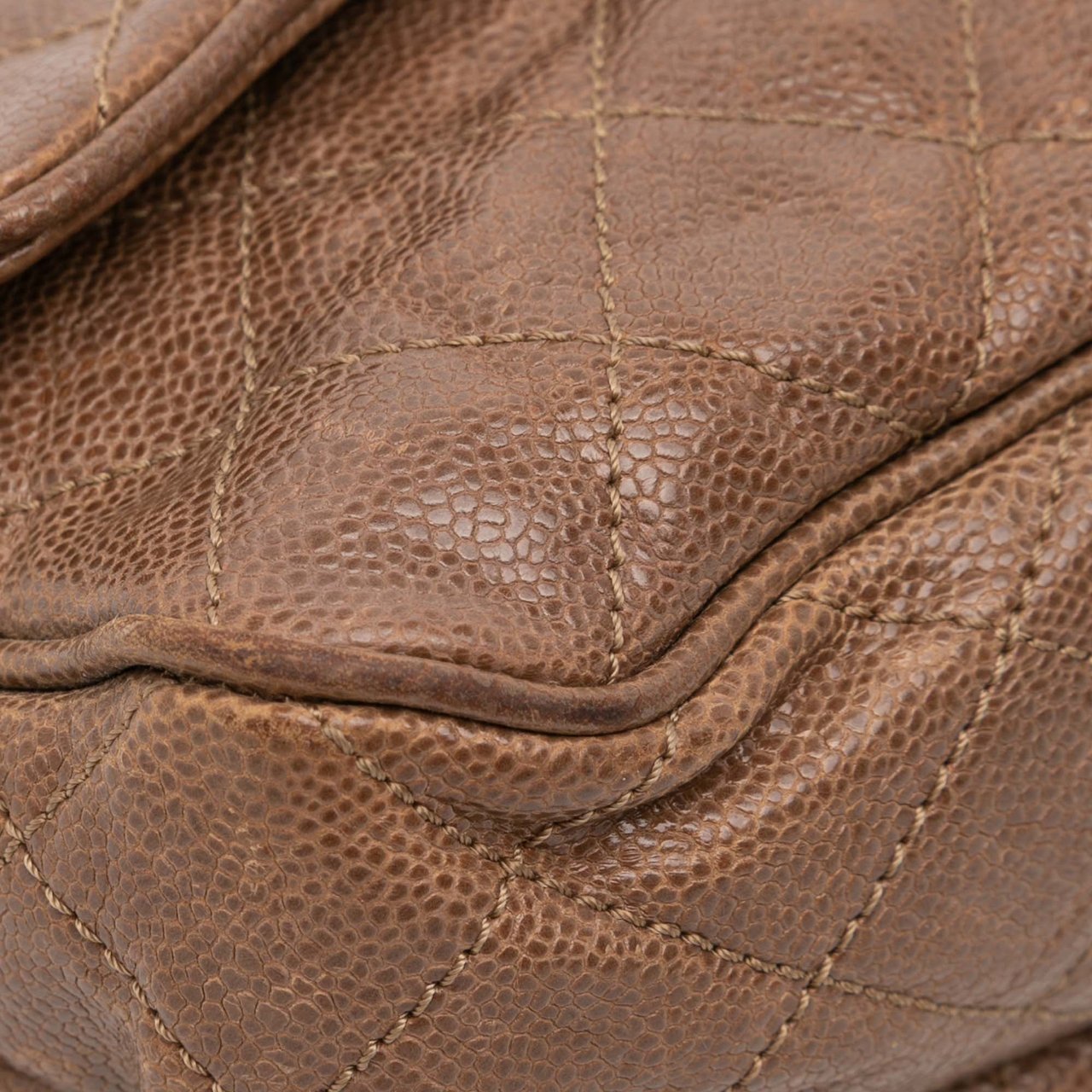 Chanel Large Quilted Caviar Shiva Flap Bruin