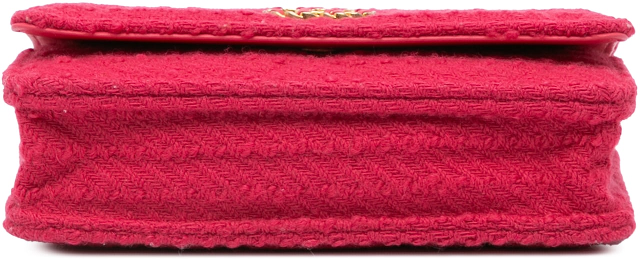 Chanel Tweed 19 Wallet On Chain Roze