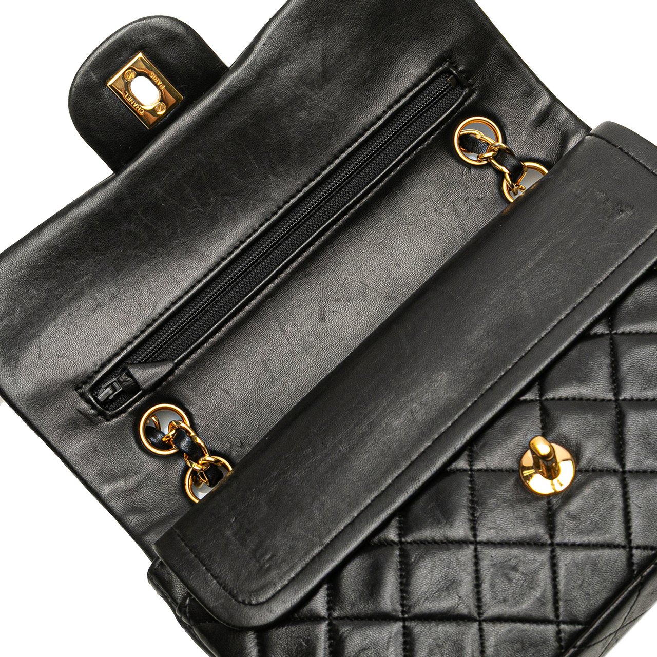 Chanel Small Classic Lambskin Double Flap Zwart