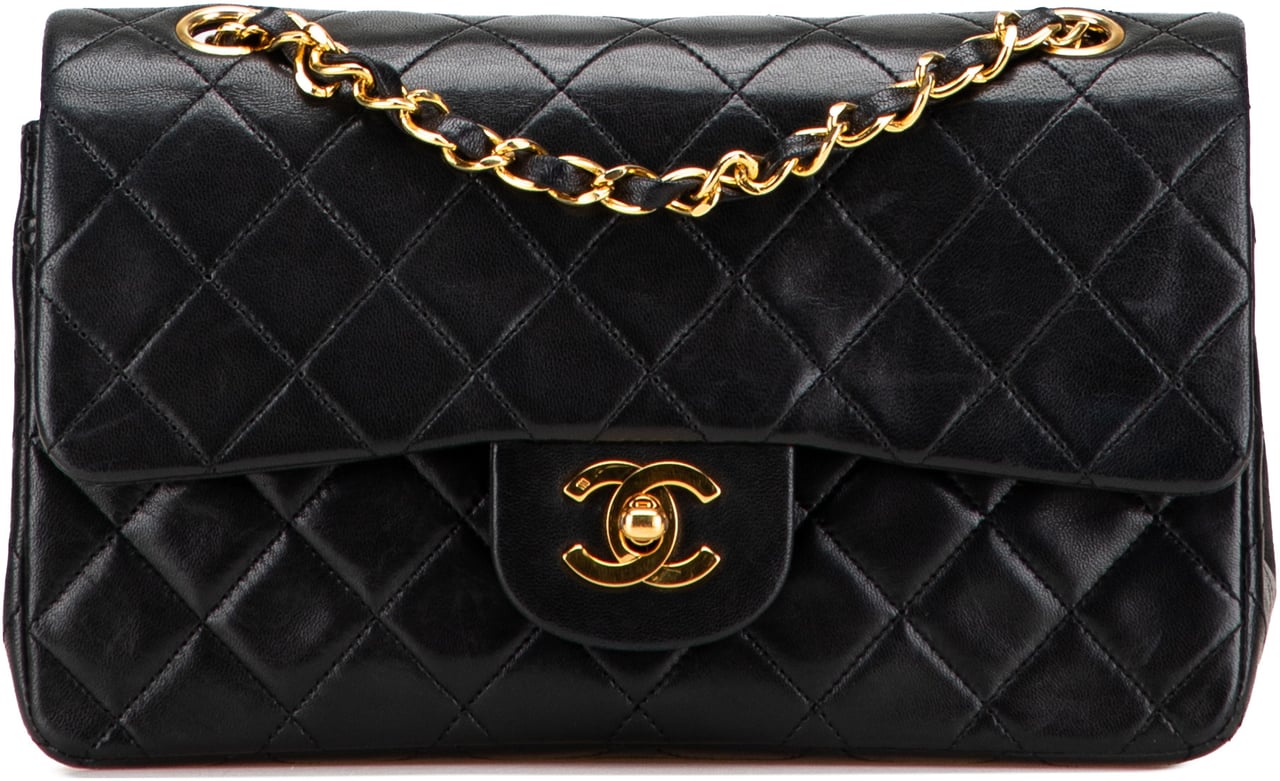 Chanel Small Classic Lambskin Double Flap Zwart