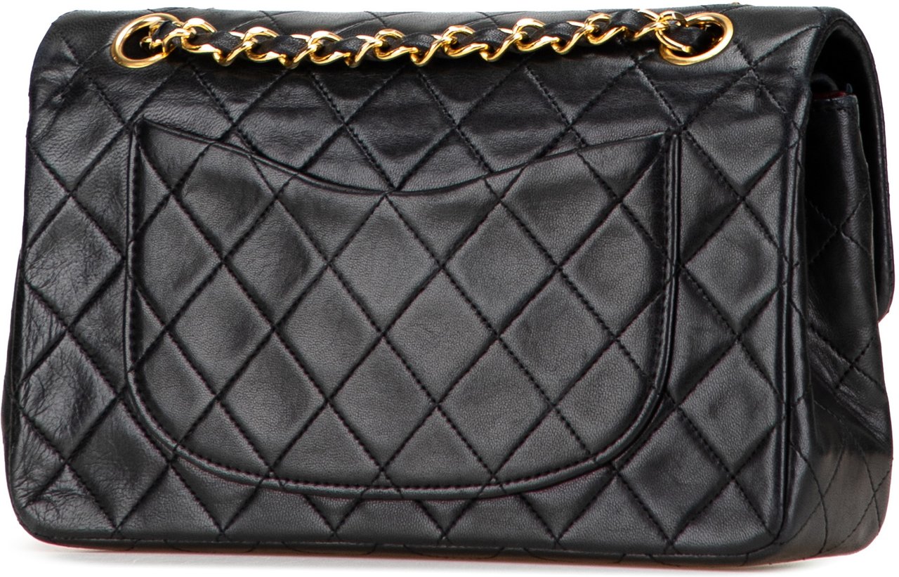 Chanel Small Classic Lambskin Double Flap Zwart