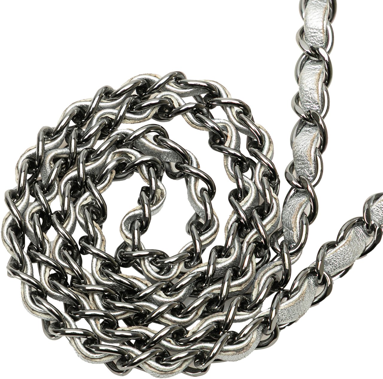 Chanel Mini Perforated Lambskin Punch Flap Zilver