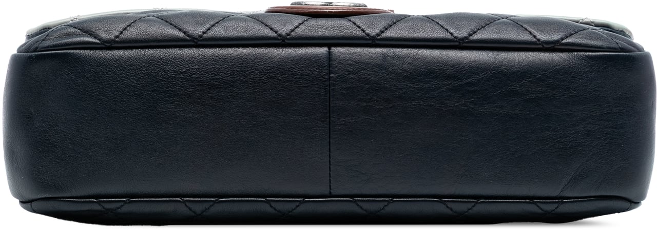 Chanel Large Tricolor Quilted Lambskin Country Chic Flap Blauw