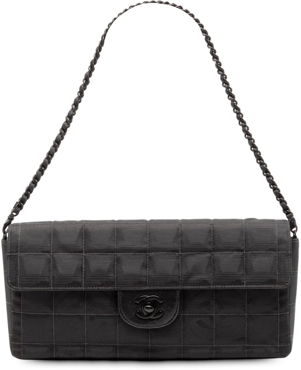 Chanel New Travel Line Nylon East West Flap Zwart