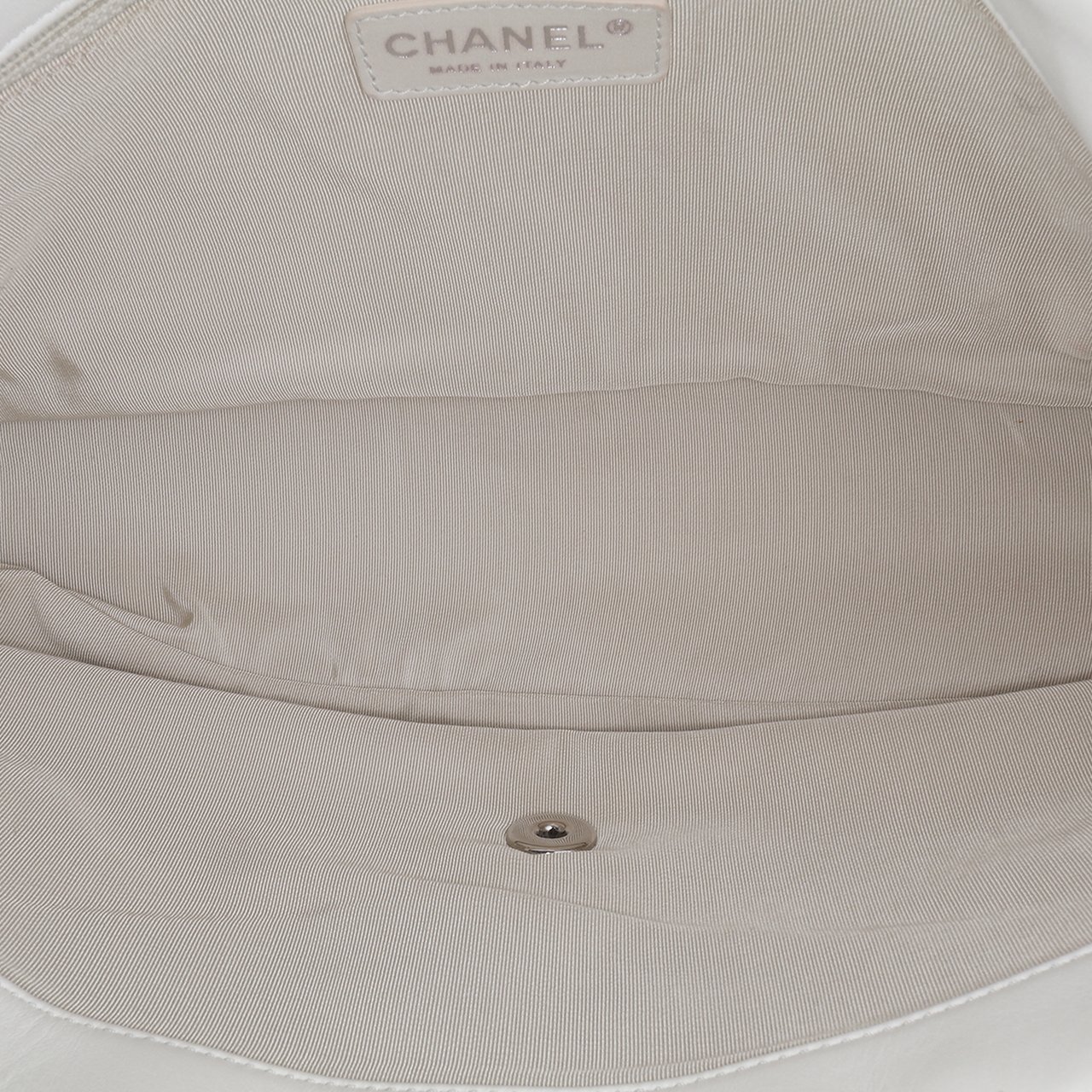 Chanel Jumbo Calfskin Canebiers Net Flap Wit