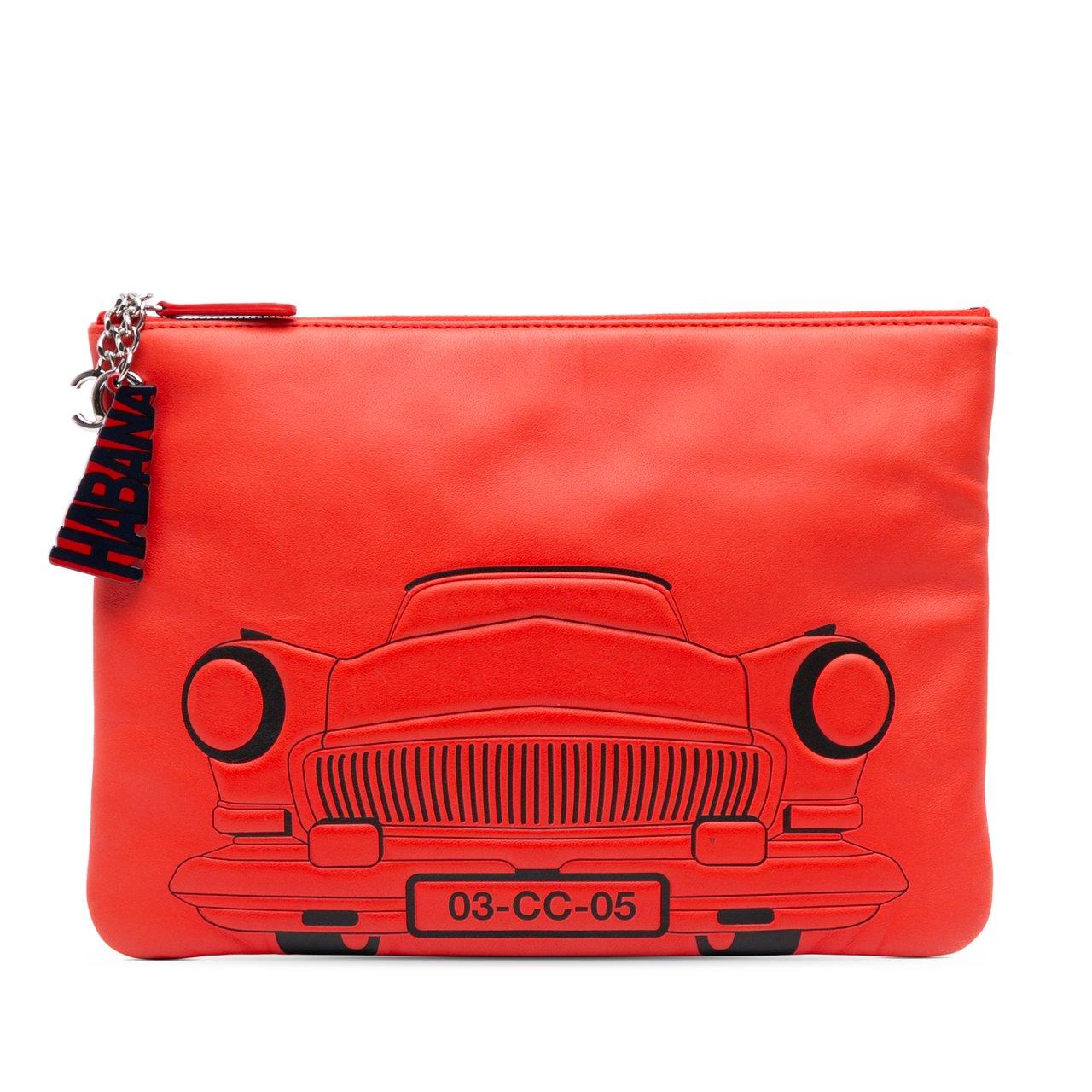 Chanel Medium Printed Lambskin Cuba La Habana O Case Clutch Rood