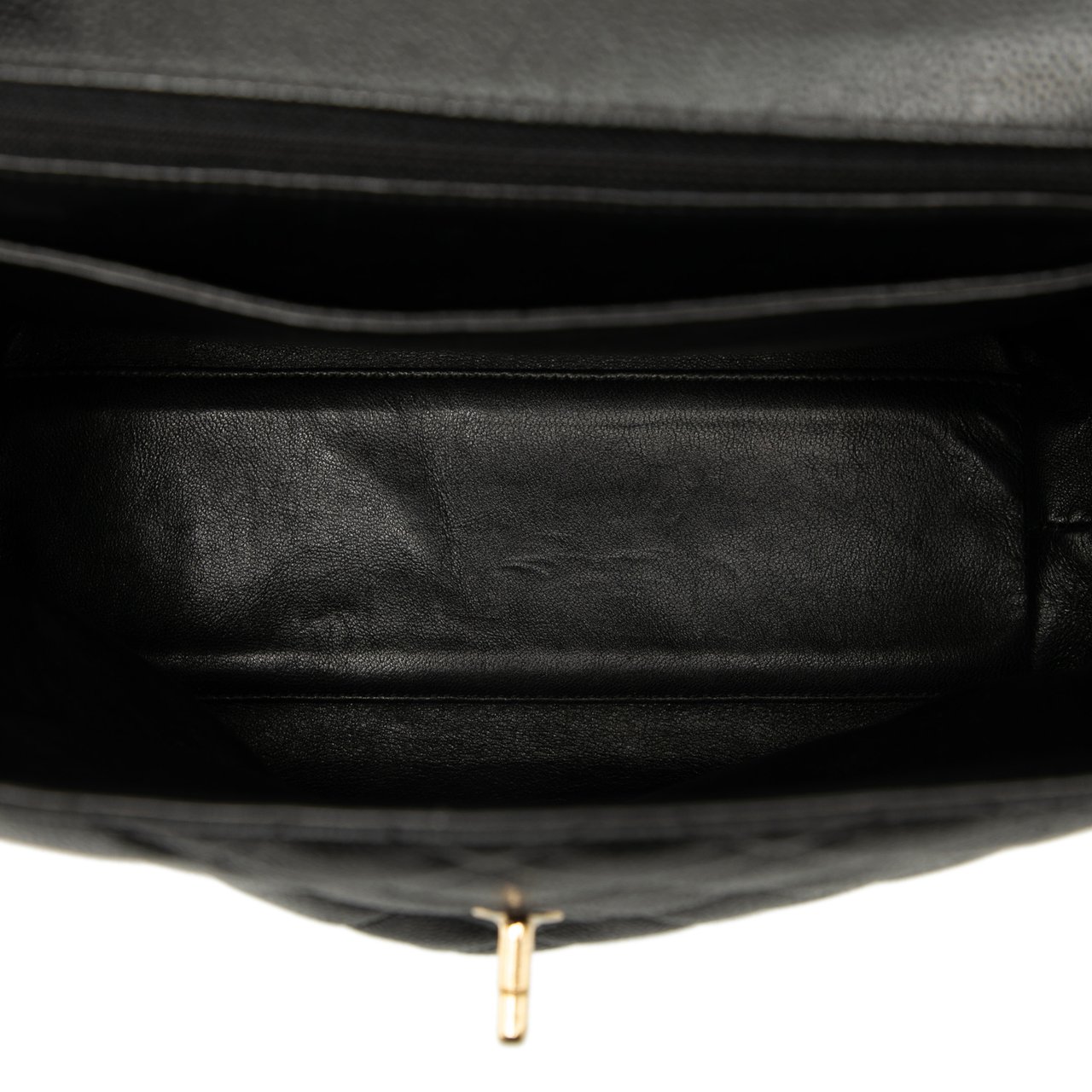 Chanel CC Quilted Caviar Kelly Top Handle Bag Zwart