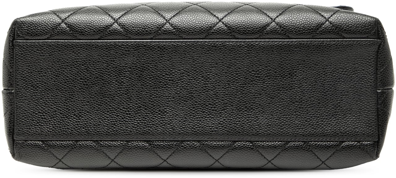 Chanel CC Quilted Caviar Kelly Top Handle Bag Zwart