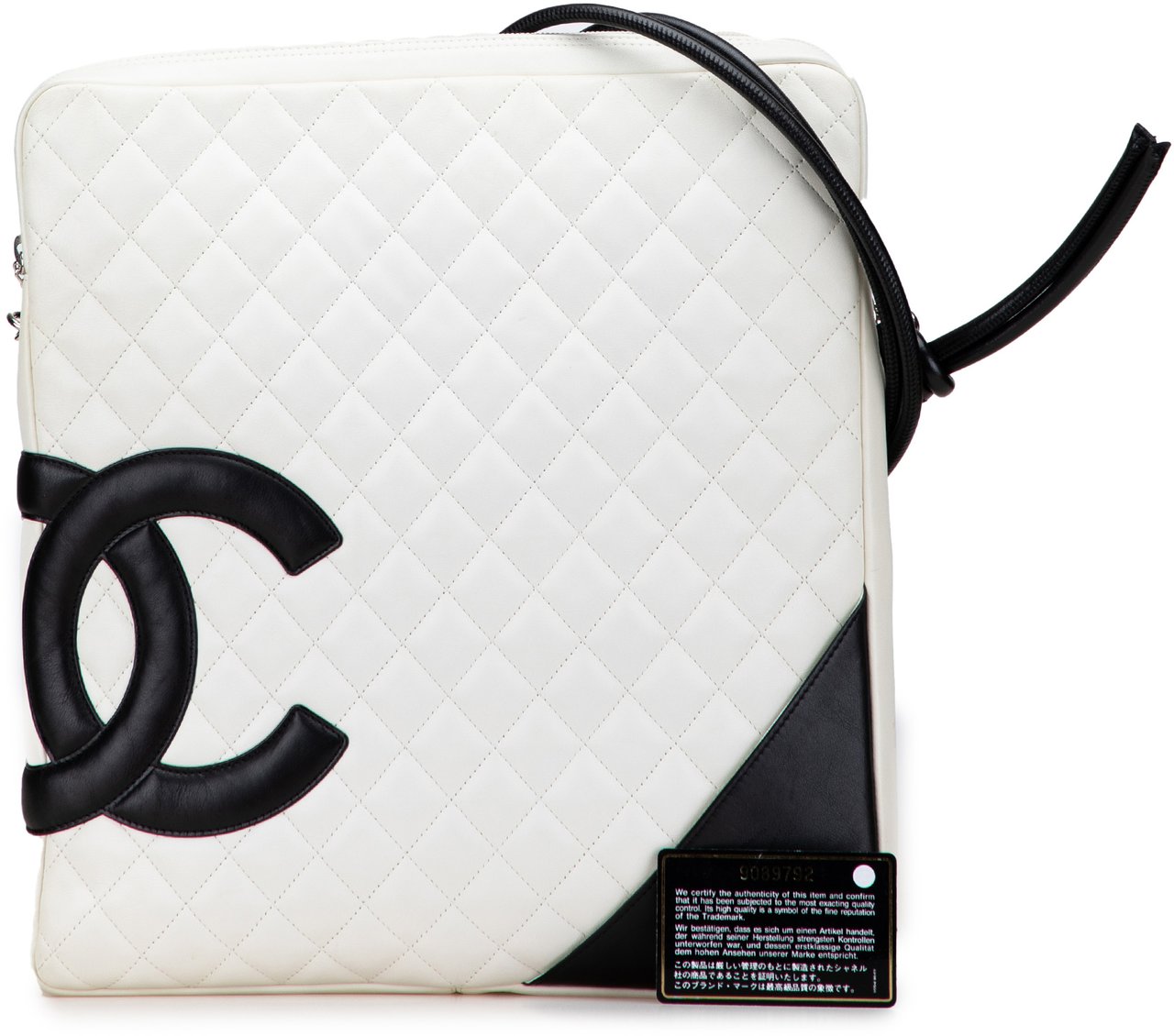 Chanel Maxi Lambskin Cambon Ligne Crossbody Wit