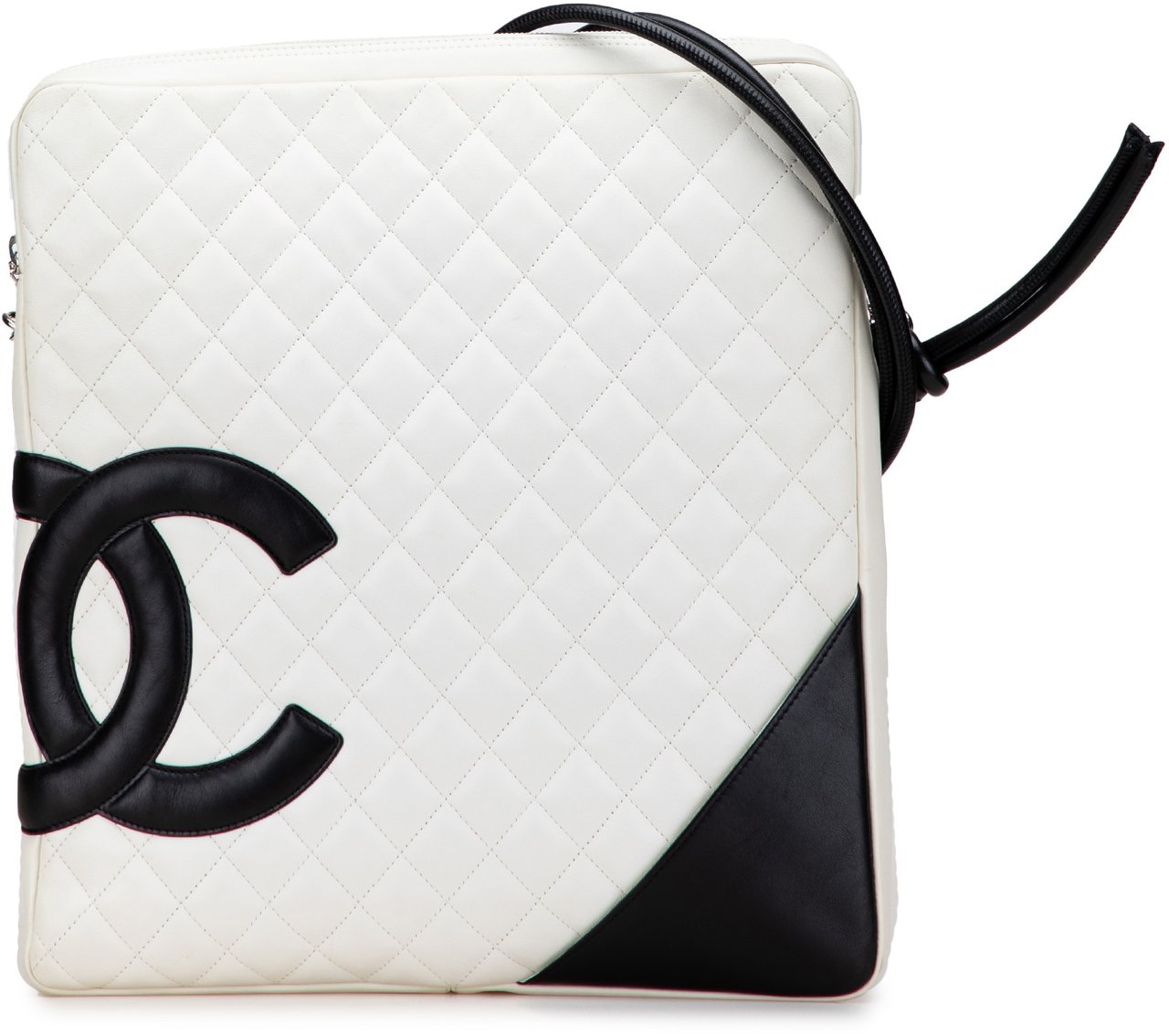 Chanel Maxi Lambskin Cambon Ligne Crossbody Wit