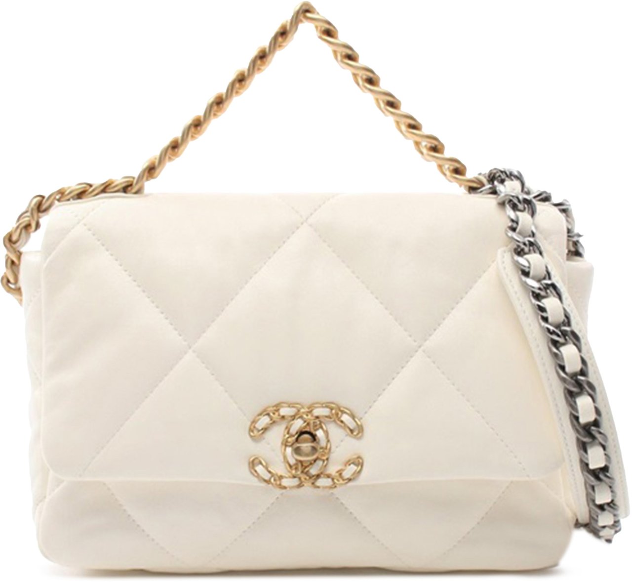 Chanel Medium Lambskin 19 Flap Wit