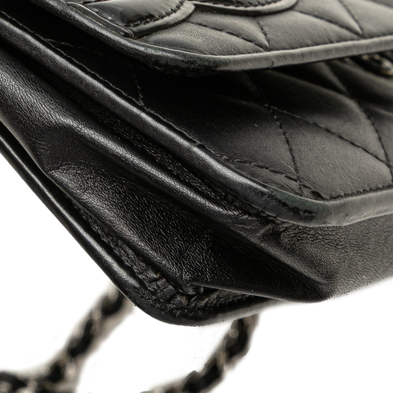 Chanel Lambskin Cambon Ligne Wallet On Chain Zwart