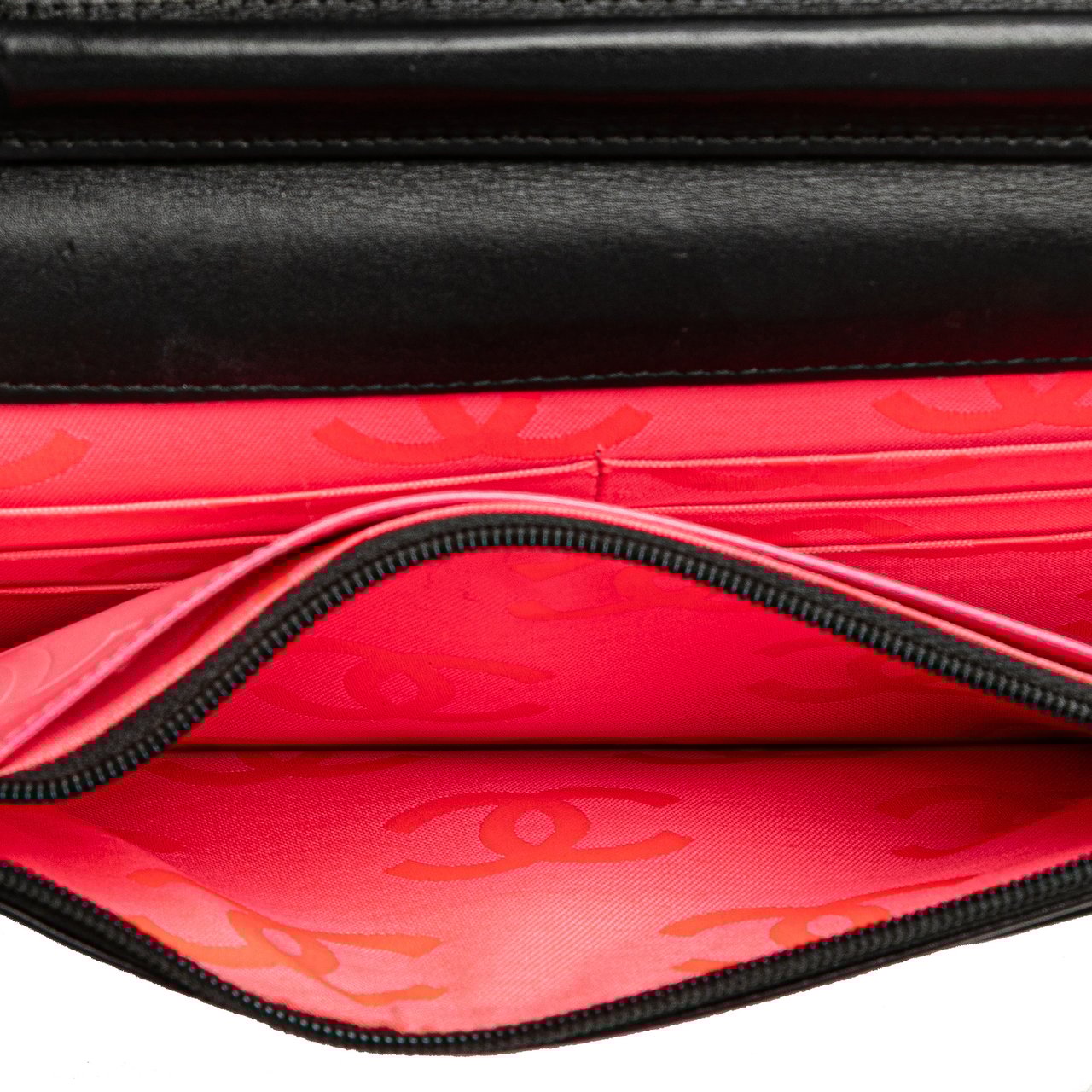 Chanel Lambskin Cambon Ligne Wallet On Chain Zwart