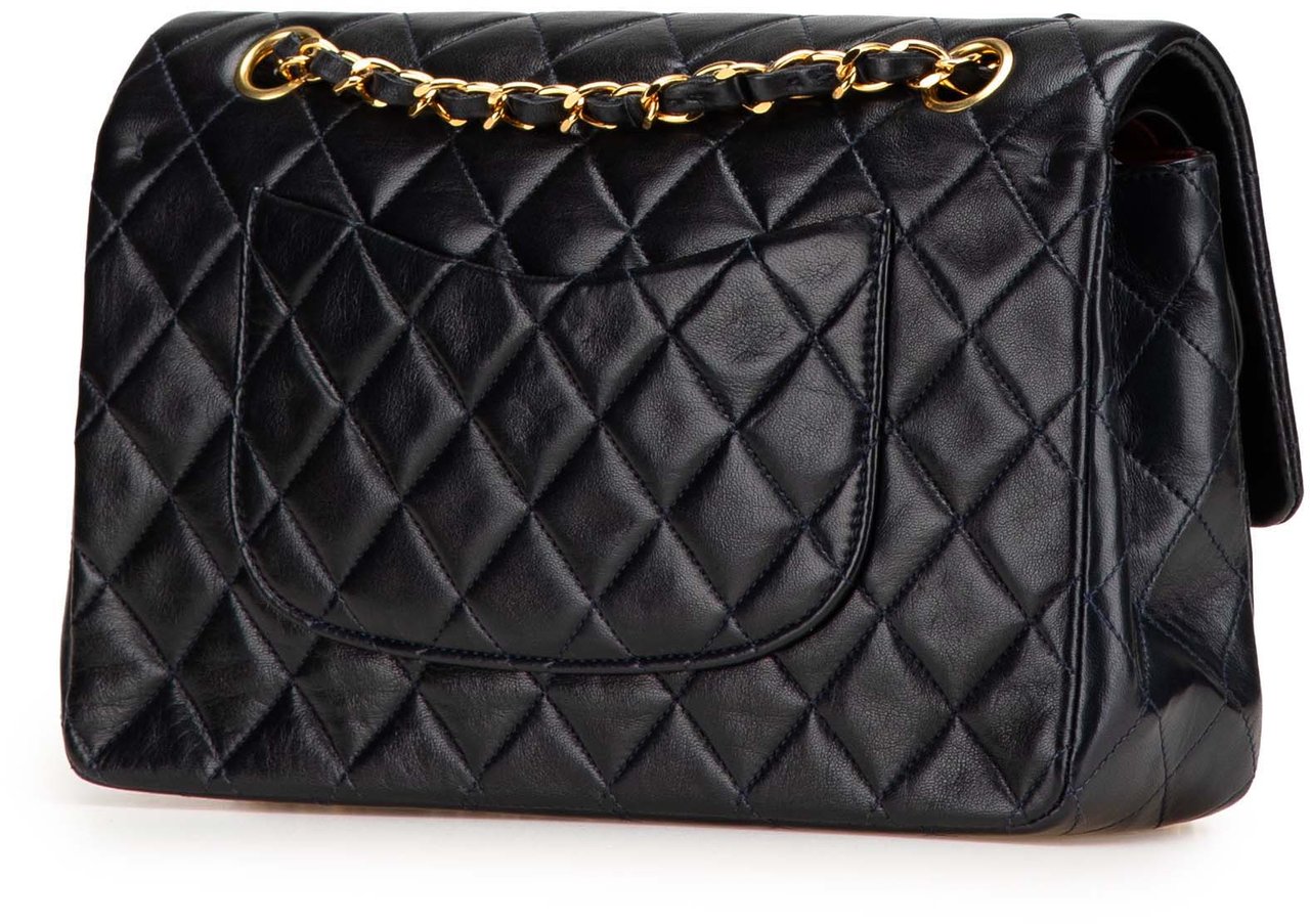 Chanel Medium Classic Lambskin Double Flap Blauw