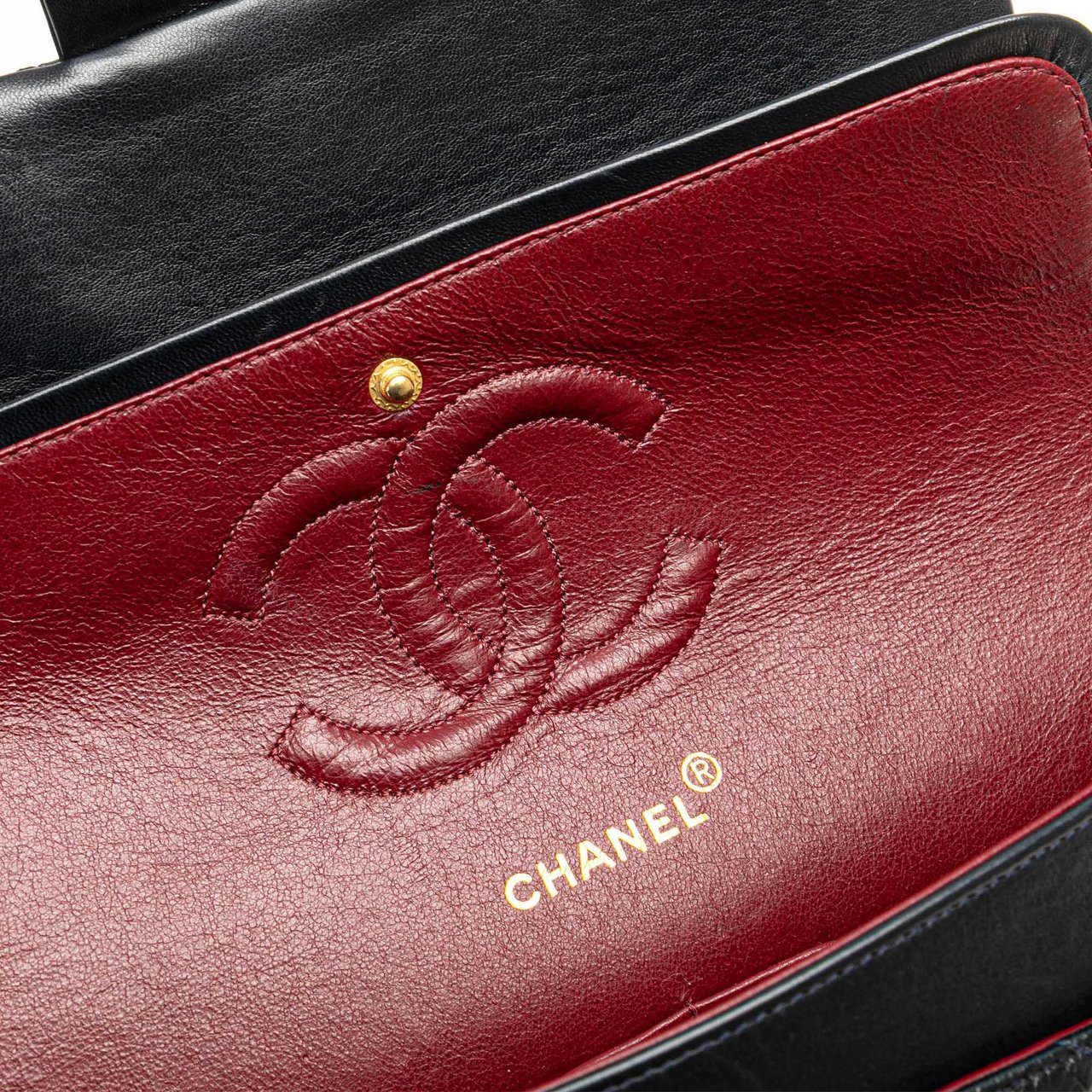 Chanel Medium Classic Lambskin Double Flap Blauw