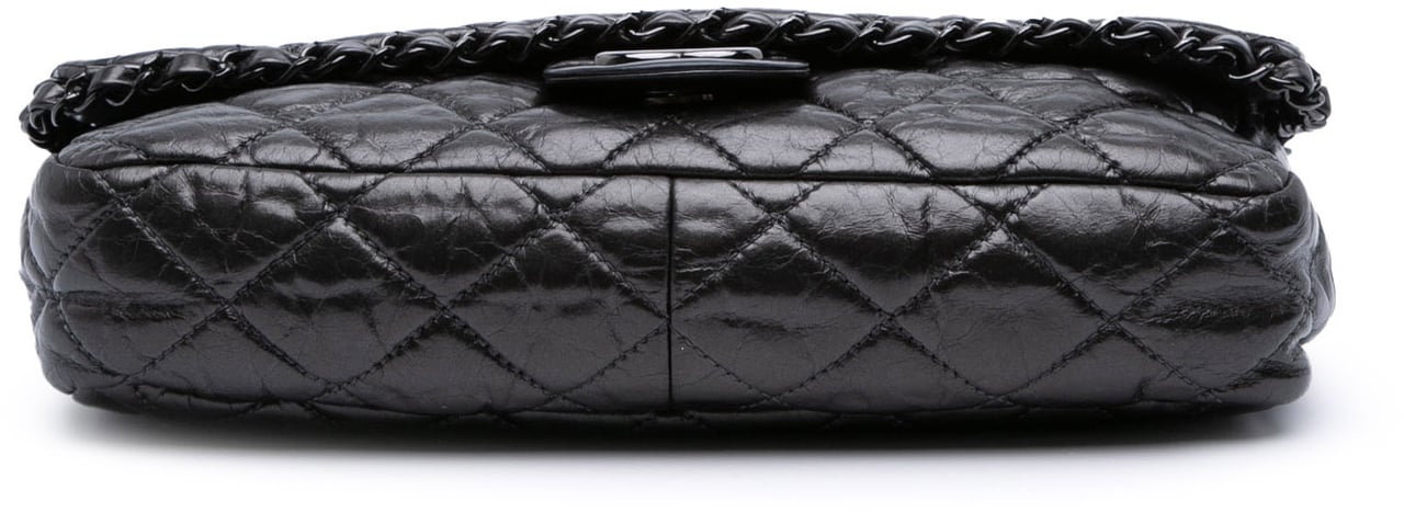 Chanel Medium Quilted Metallic Aged Calfskin Chain Me Flap Grijs