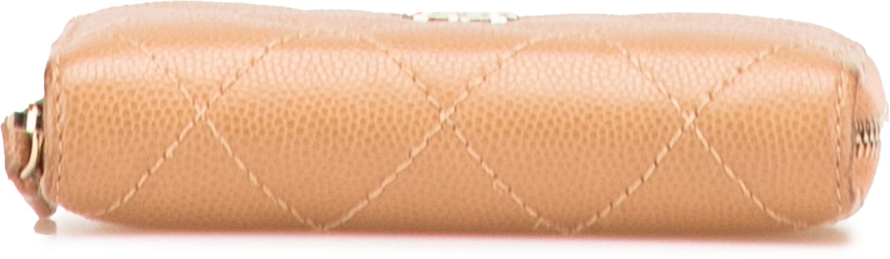 Chanel CC Quilted Caviar Zip Around Coin Purse Bruin