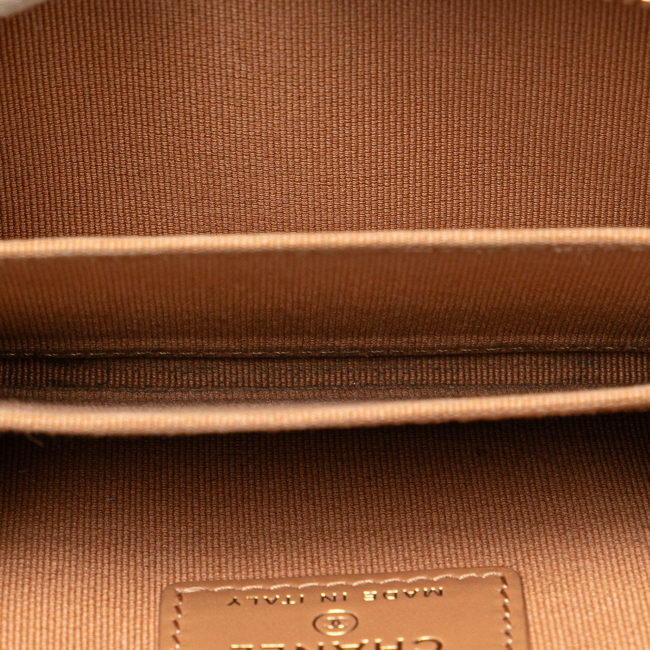 Chanel CC Quilted Caviar Zip Around Coin Purse Bruin
