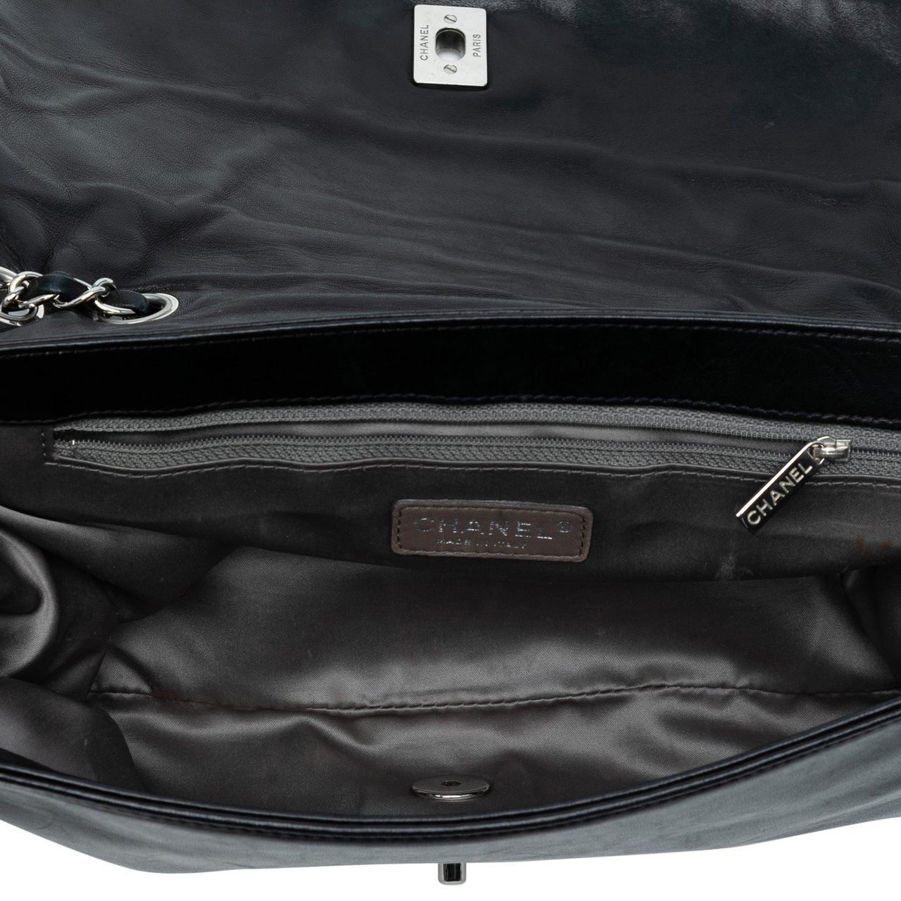 Chanel CC Quilted Astrakhan Flap Zwart