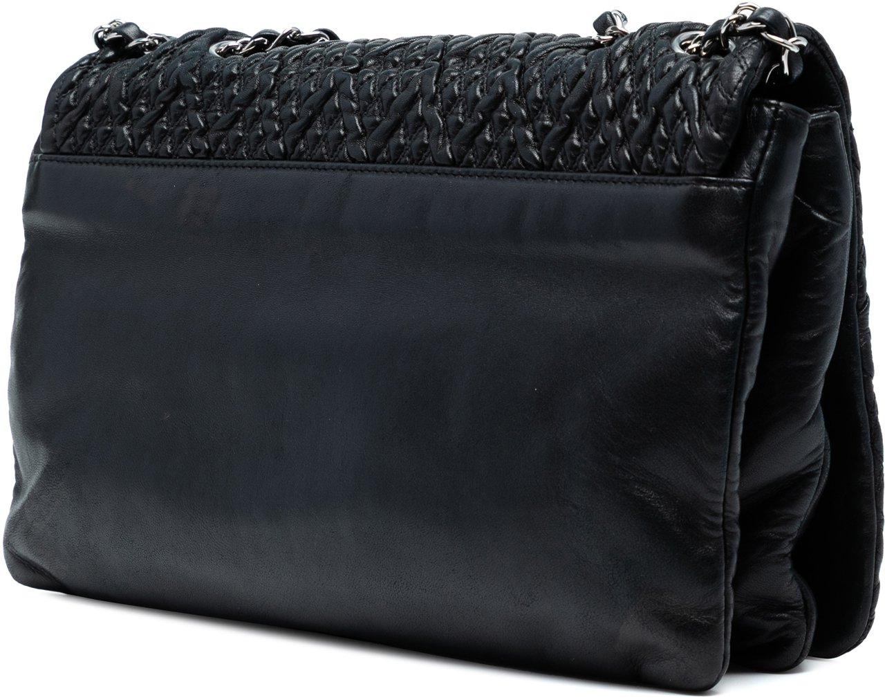 Chanel CC Quilted Astrakhan Flap Zwart