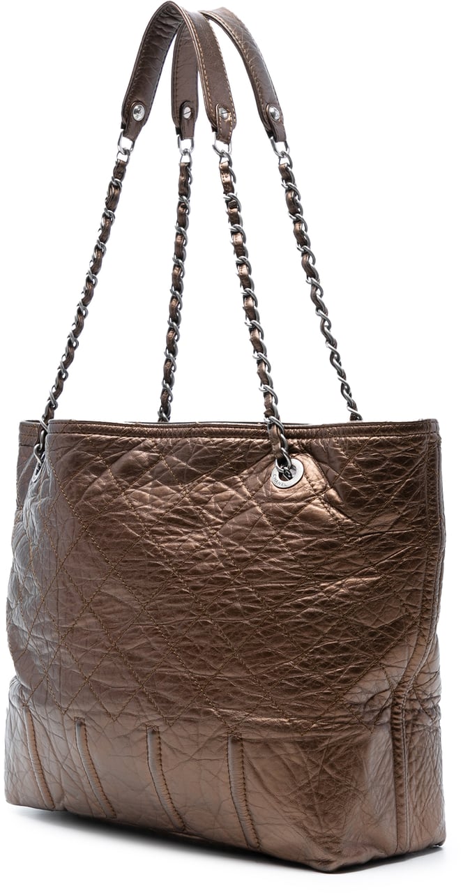Chanel Distressed Calfskin Shopping In Moscow Tote Bruin