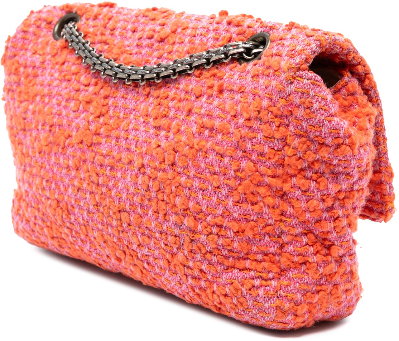 Chanel CC Quilted Tweed Flap Oranje