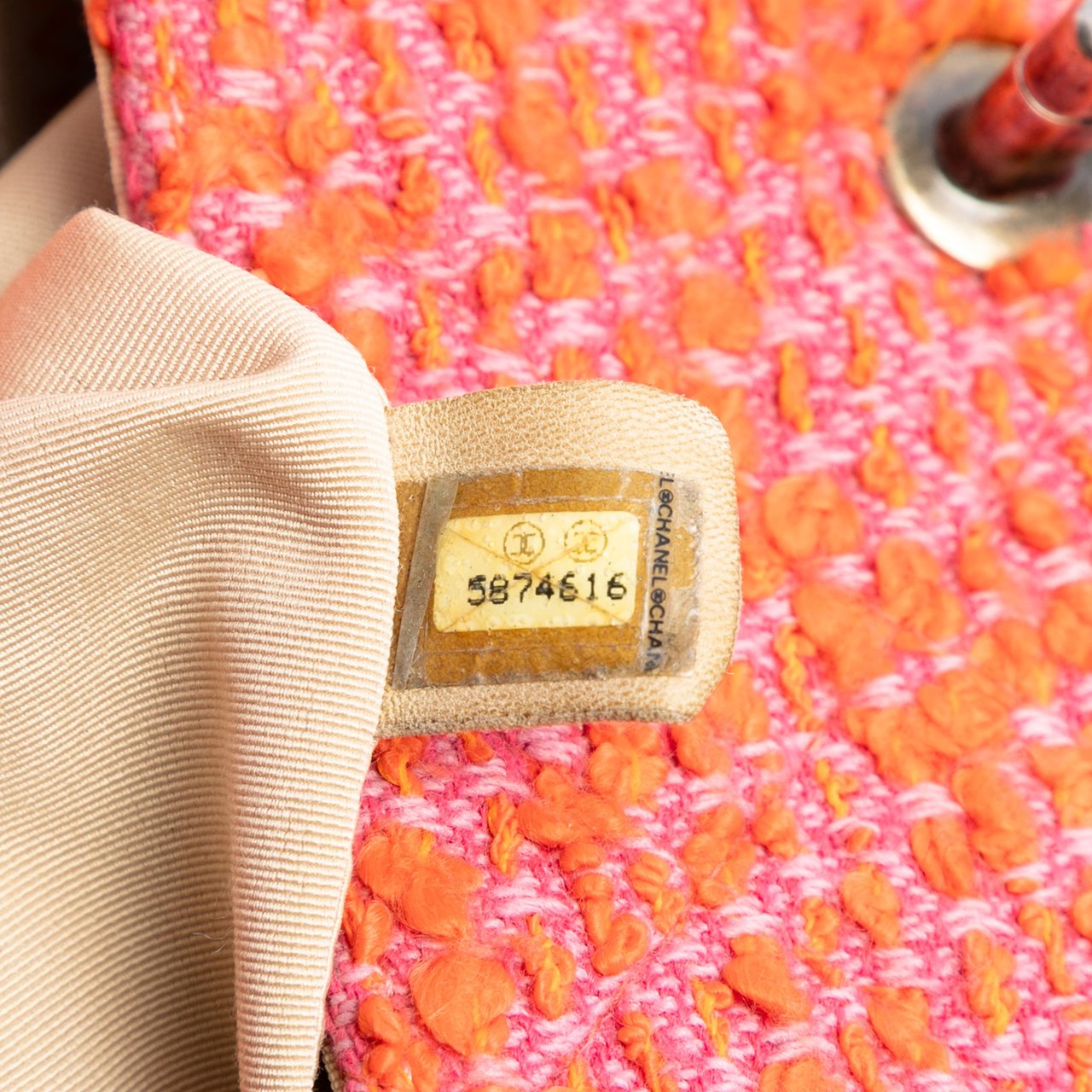 Chanel CC Quilted Tweed Flap Oranje