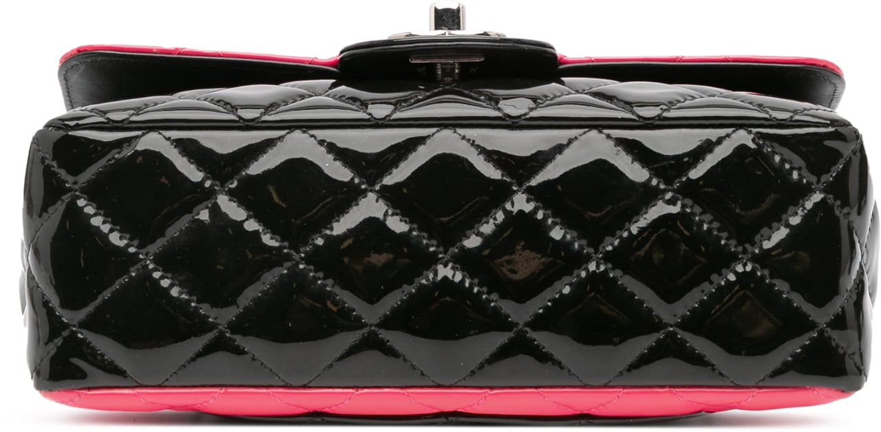 Chanel Mini Rectangular Bicolor Patent Leather Flap Bag Roze